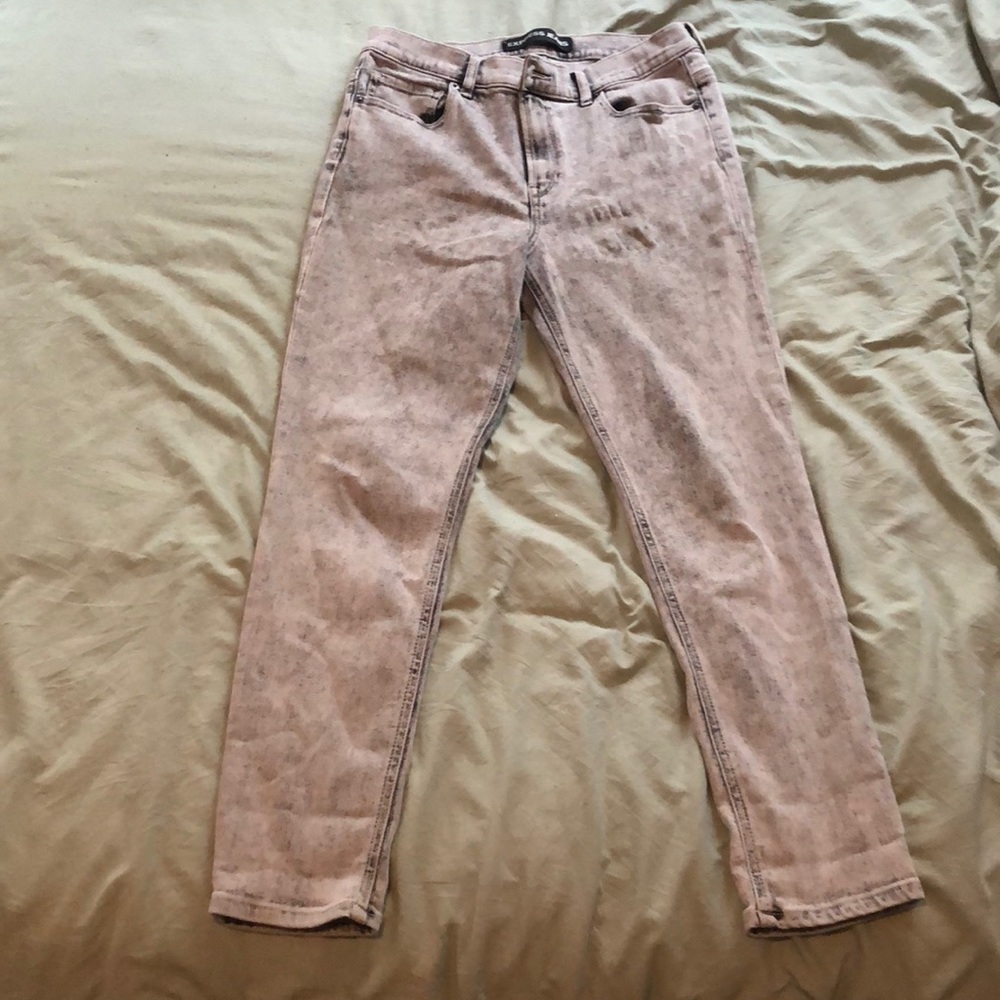 Express light gray acid wash jeggings